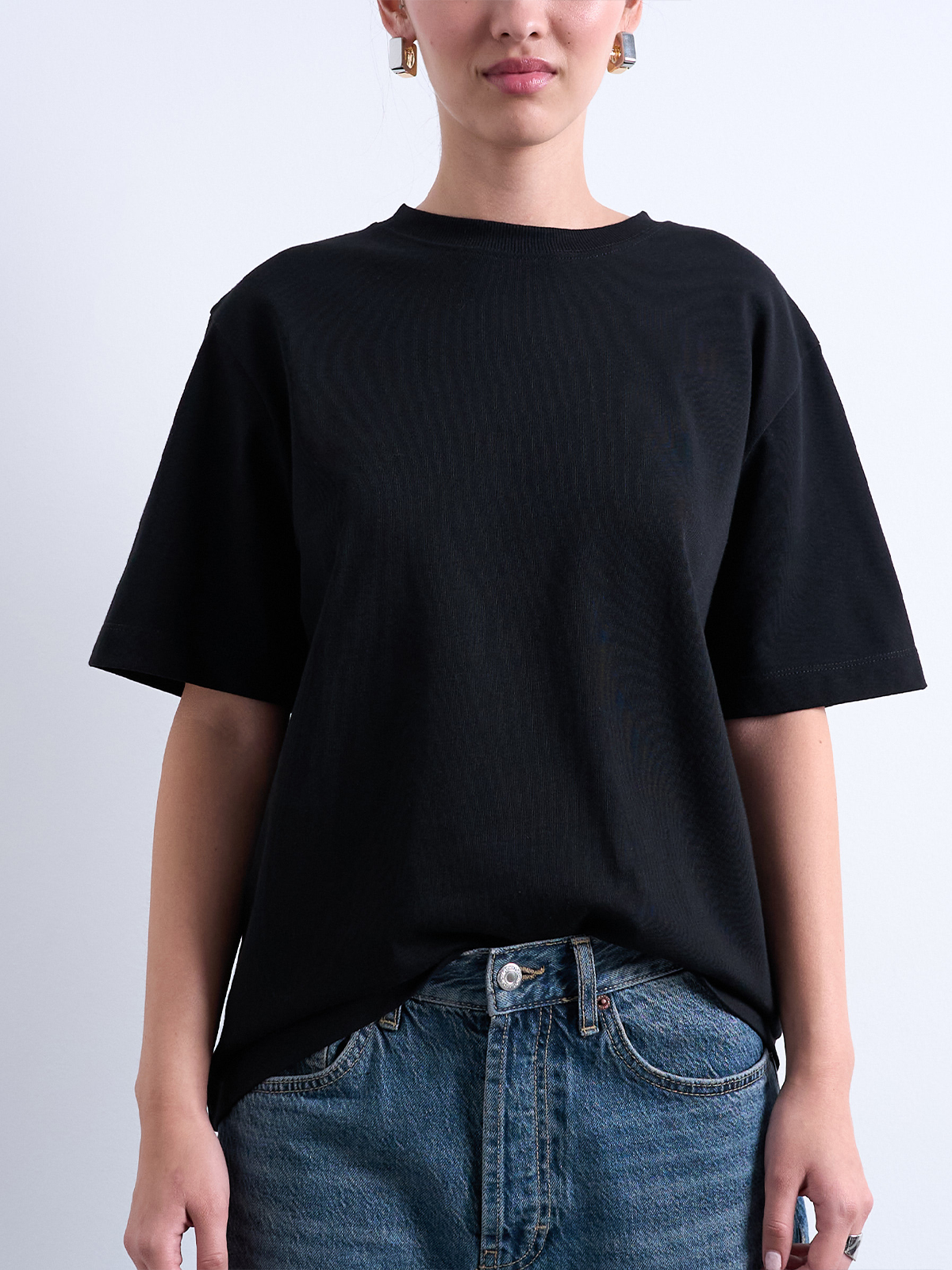 Topshop Premium Short Sleeve Basic Top Black