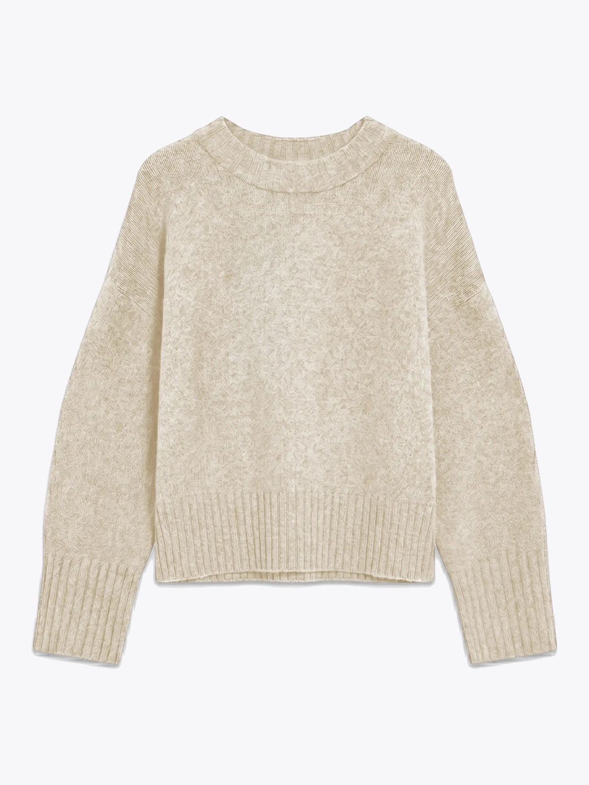 Topshop Daisy Long Sleeve Knitted Jumper Birch MELANGE