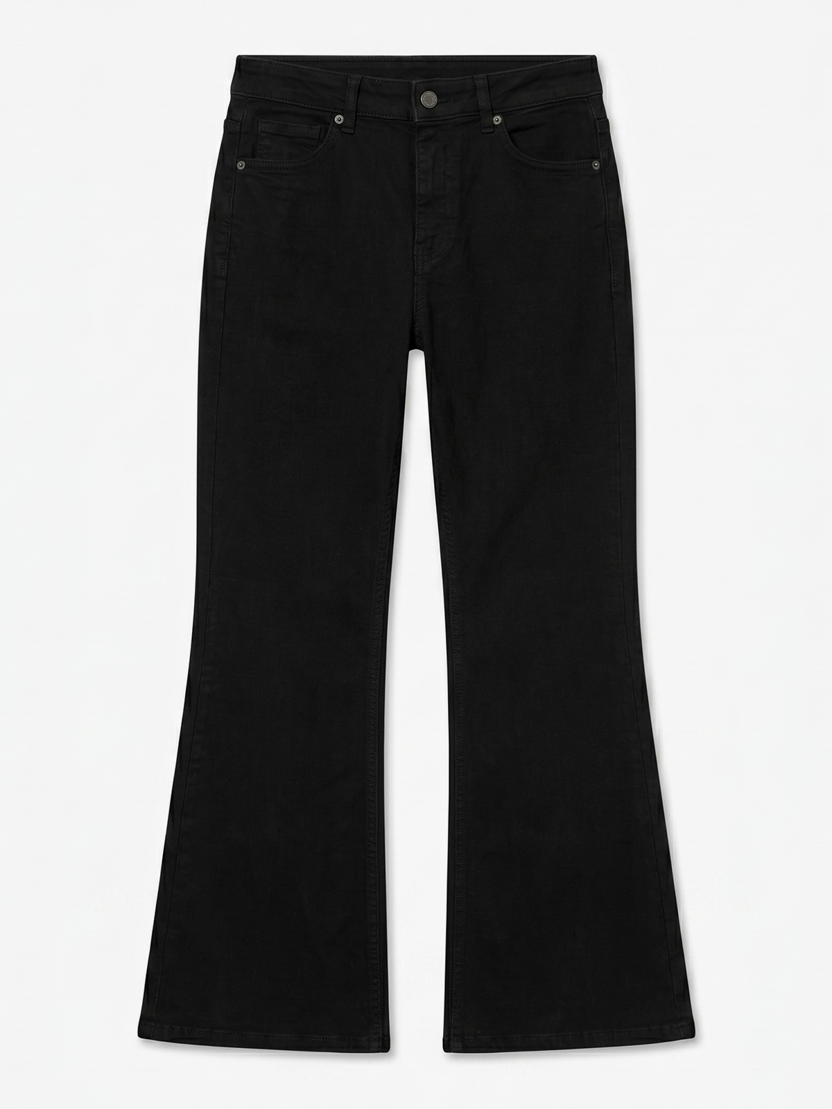 Topshop Jamie High Rise Flare Denim Jeans Black Denim