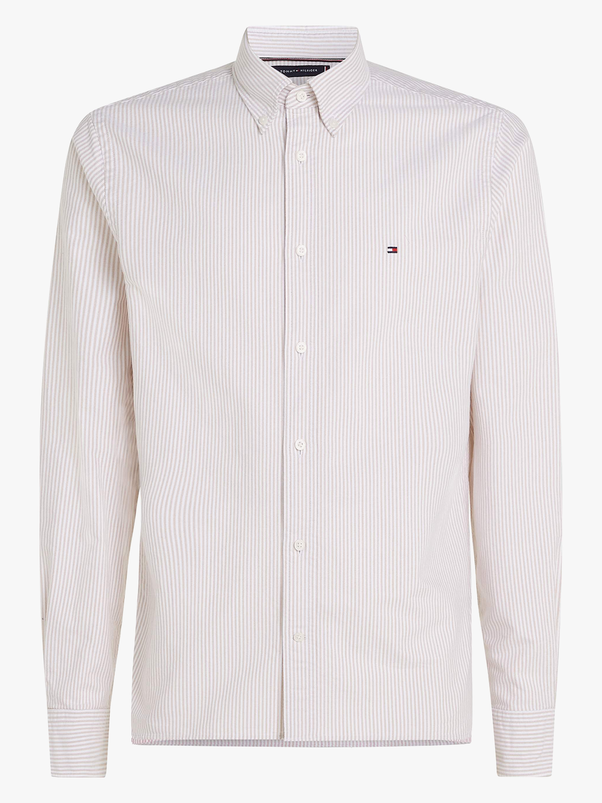 Tommy Hilfiger Heritage Oxford Stripe Regular Fit Shirt Classic Khaki / White