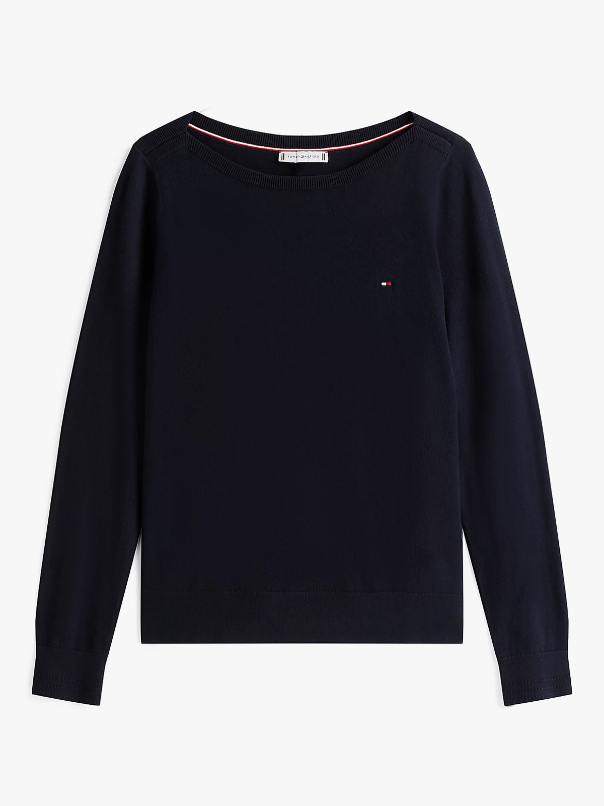 Tommy Hilfiger Co Jersey Stitch Boat Neck Sweater Blå