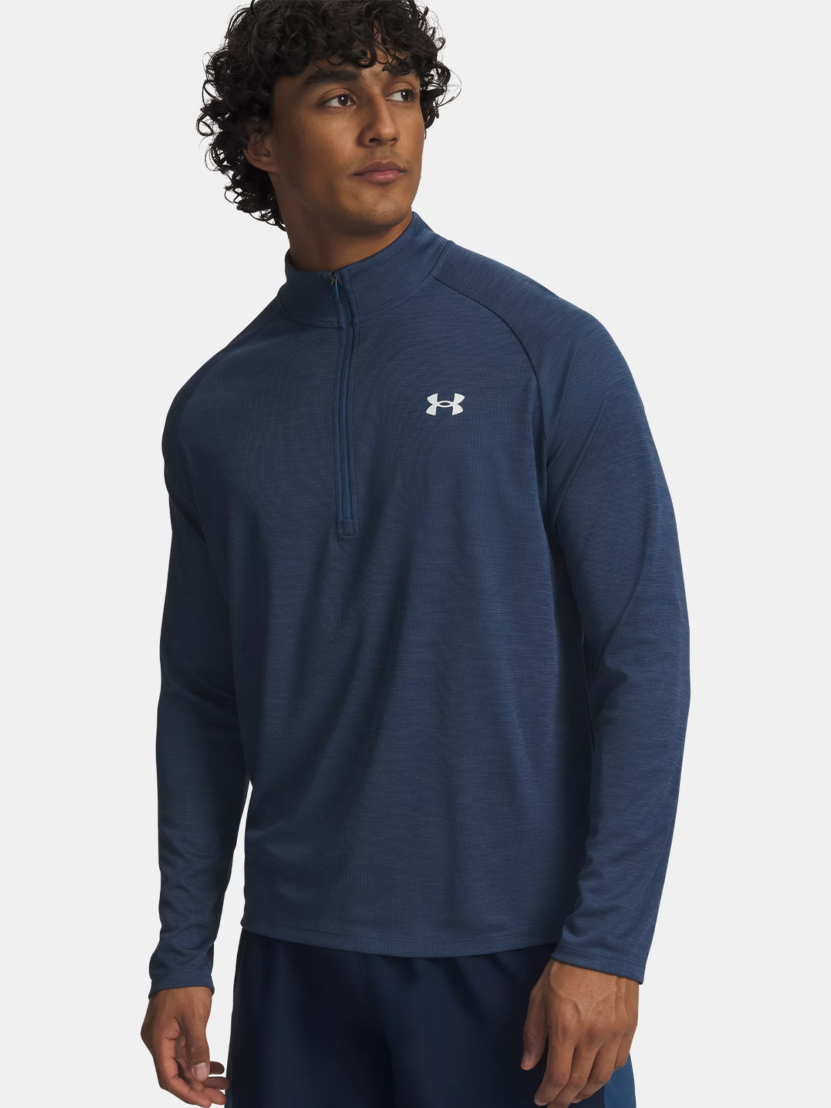 Under Armour Tech Textured 1/2 Zip Wham Blue / White