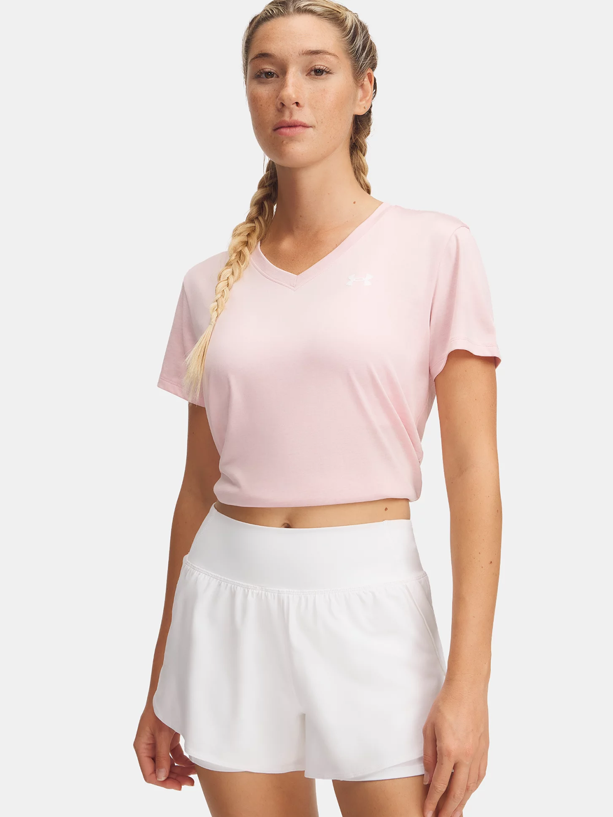 Under Armour Tech Short Sleeve V-Twist Prime Pink / White