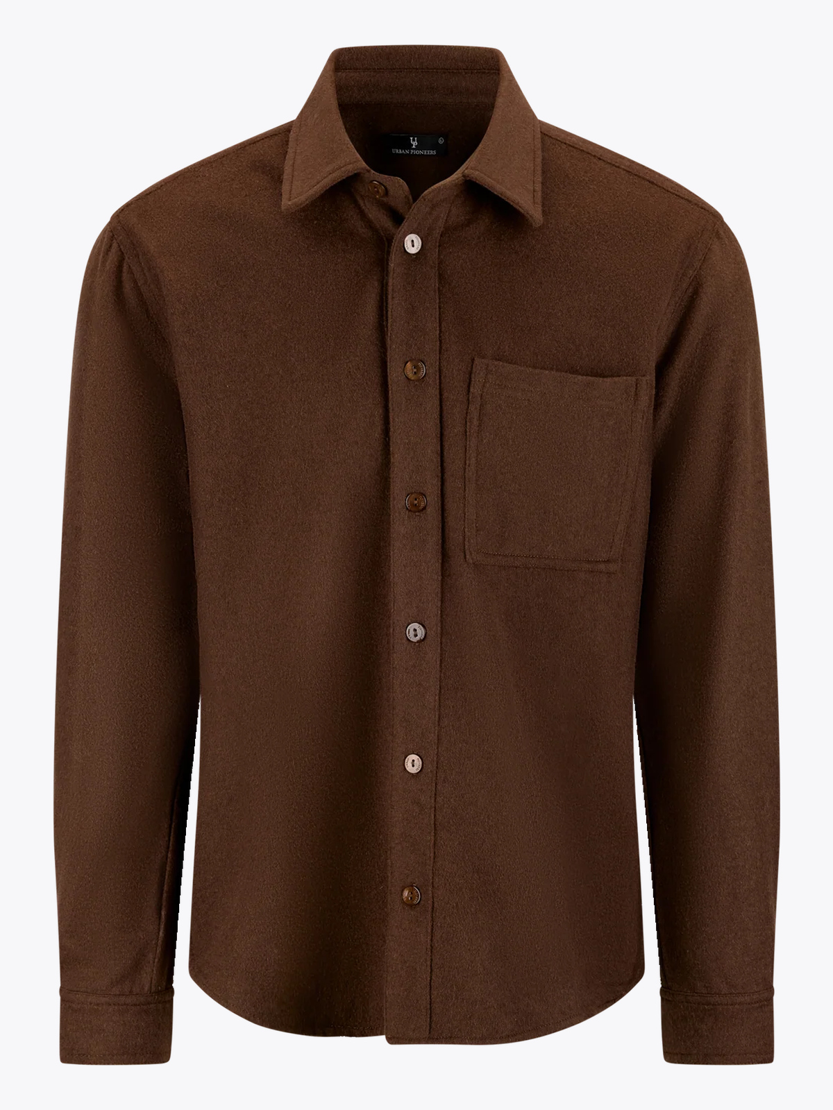 Urban Pioneers Orazio Wool Shirt Dark Toffee
