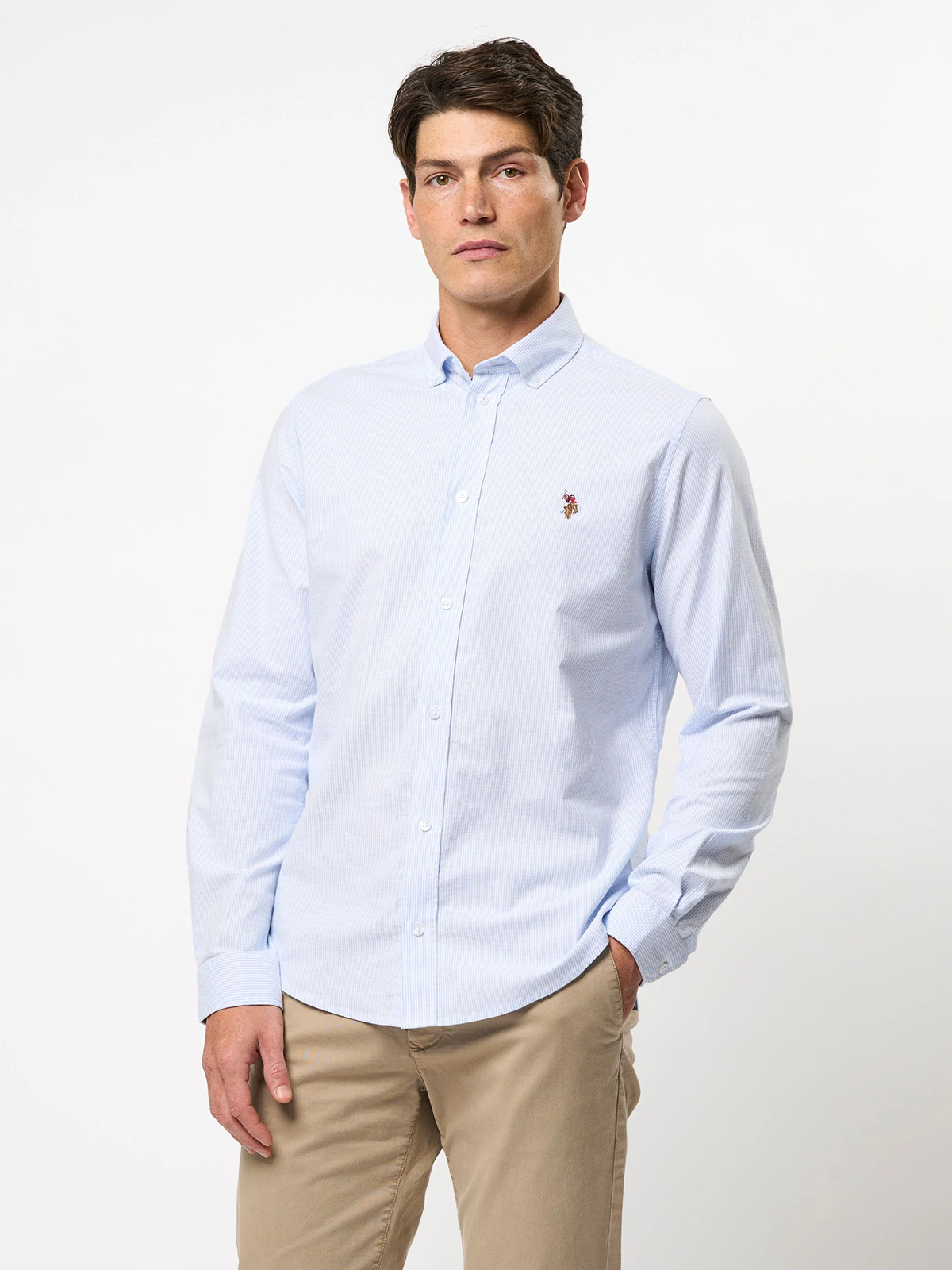 U.S. Polo Assn. Flex Calvert Shirt Regular Light Blue Stripe