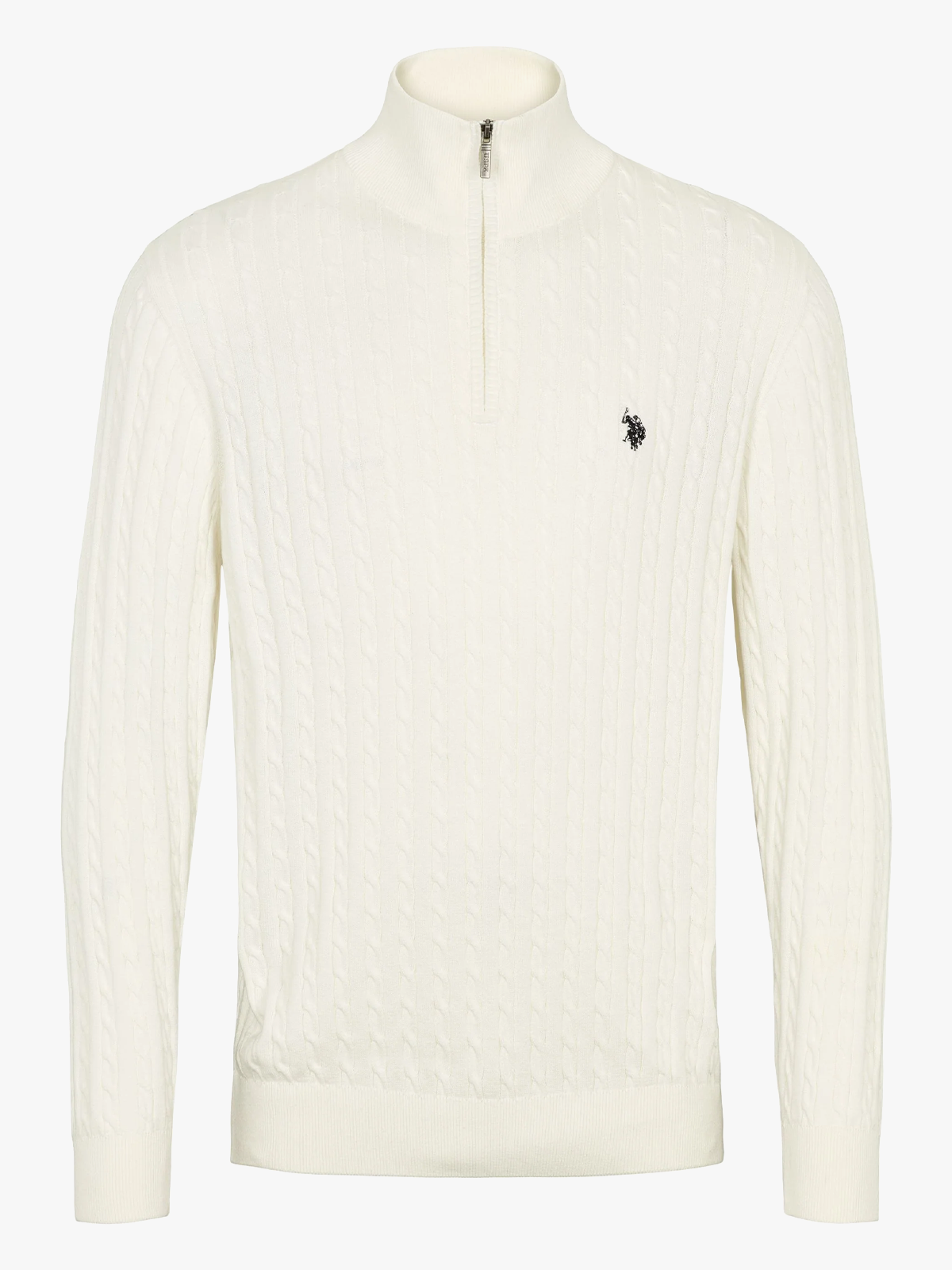 U.S. Polo Assn. Romeo Half Zip Cable Knit Cloud Dancer