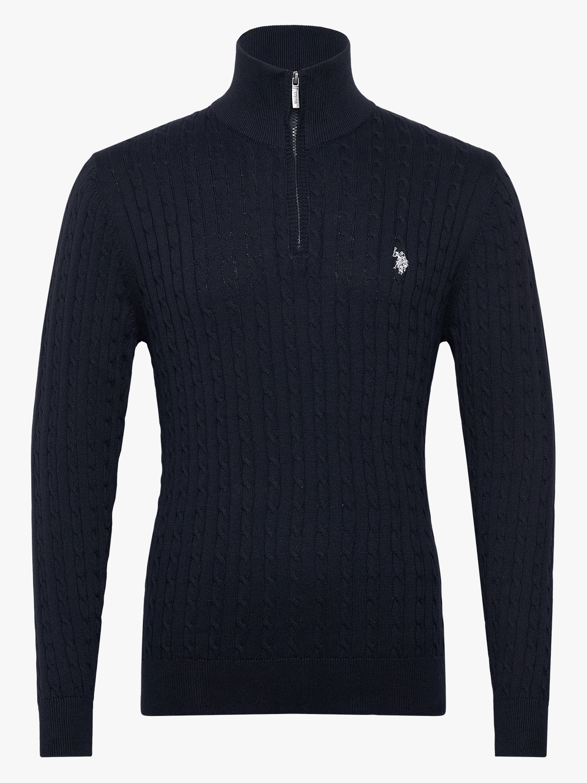 U.S. Polo Assn. Romeo Half Zip Cable Knit Dark Sapphire