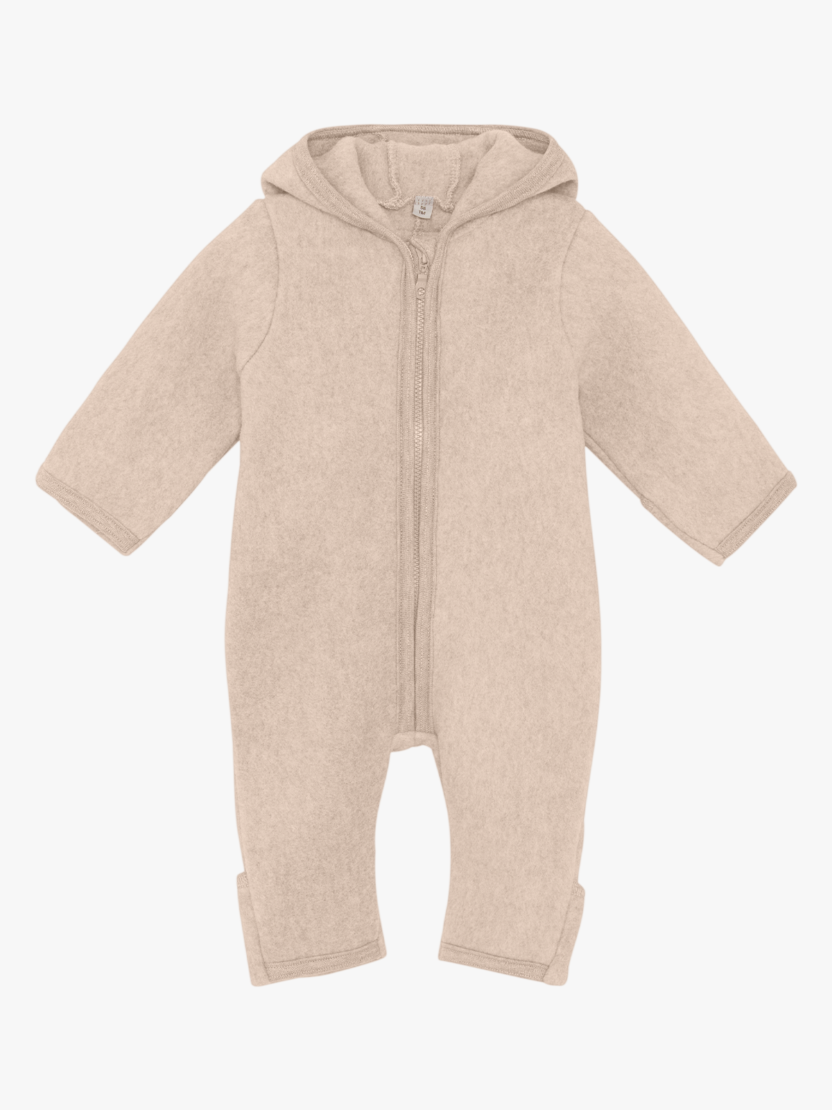 Huttelihut Pram Suit Ears Cotton Fleece Camel Melange