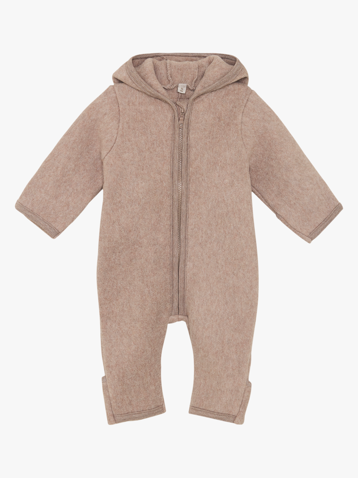 Huttelihut Pram Suit Ears Cotton Fleece Savannah Melange