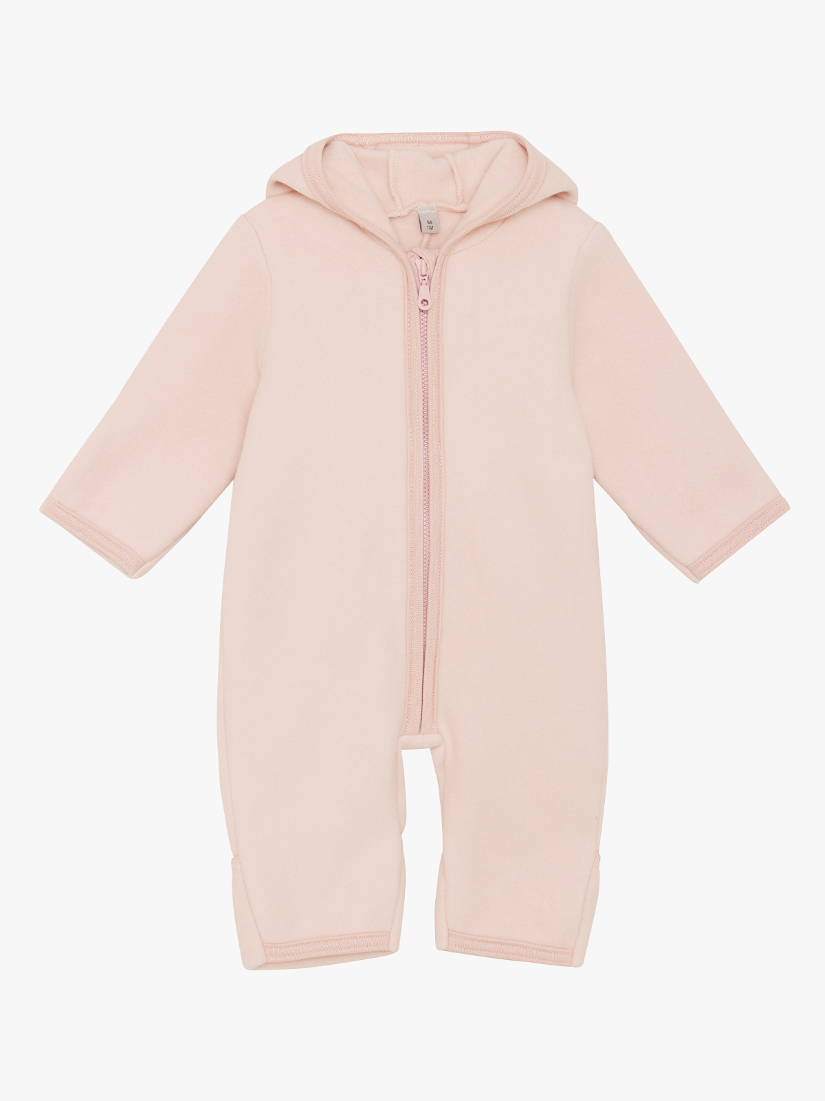 Huttelihut Pram Suit Ears Cotton Fleece Peach Blush