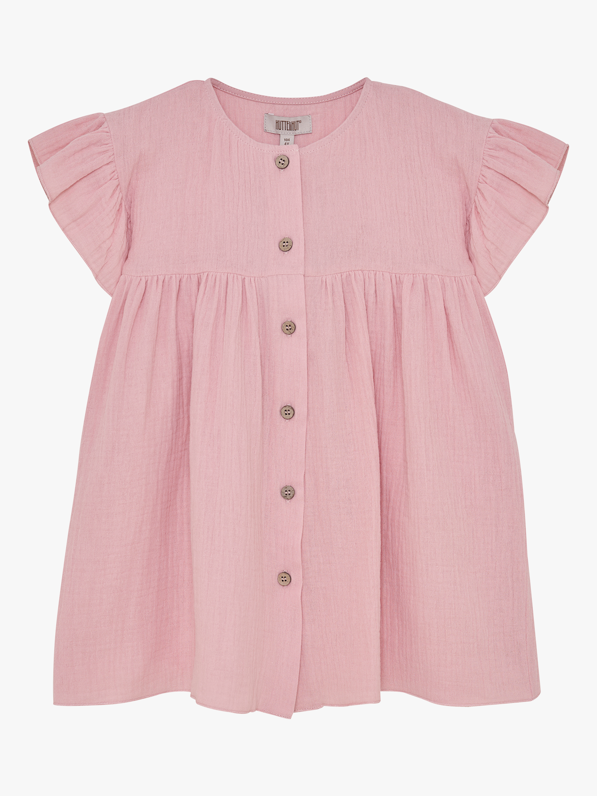 Huttelihut Dress Short Sleeve Muslin Pale Mauve