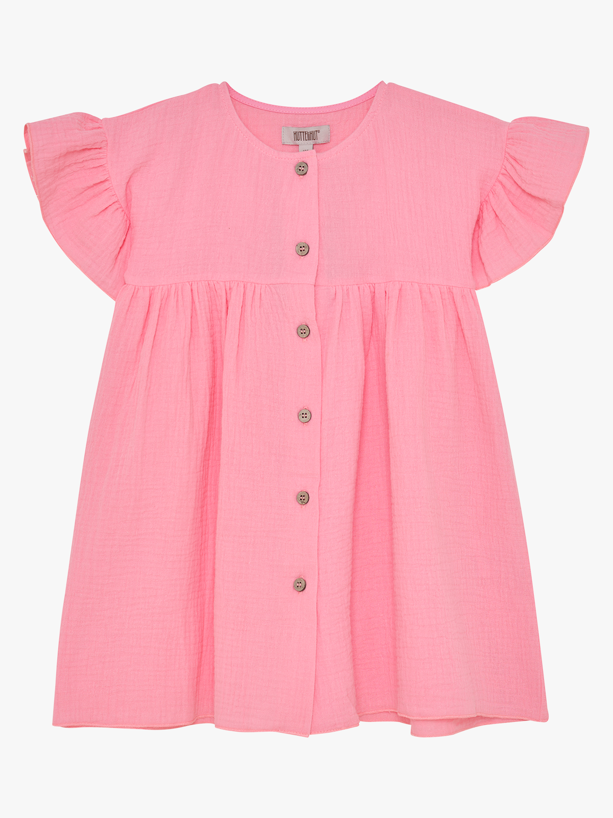 Huttelihut Dress Short Sleeve Muslin Plumeria