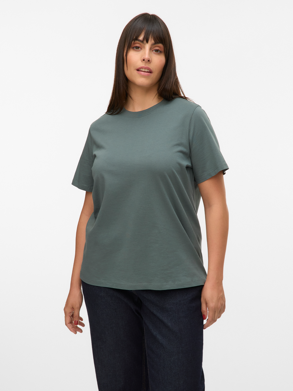 Vero Moda Curve Paulina Short Sleeve T-Shirt Balsam Green