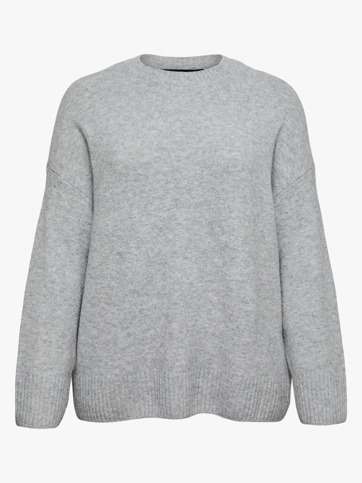 Vero Moda Curve Boom Long Sleeve O-Neck Pullover Light Grey Melange
