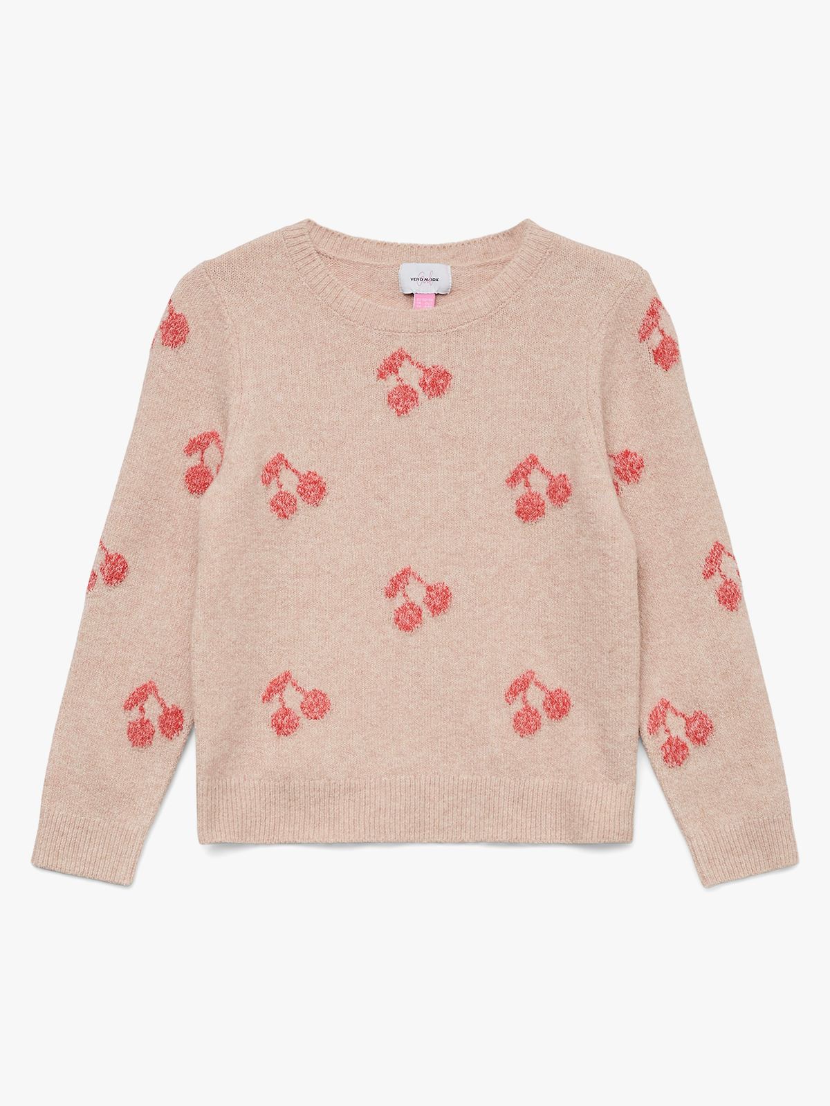 Vero Moda Girl Doffy Intarsia Long Sleeve O-Nck Pullover Misty Rose