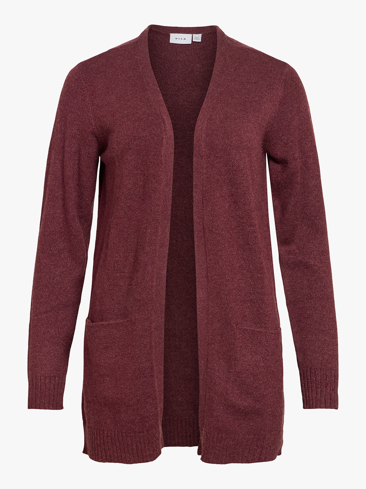 Vila Viril Open Long Sleeve Knit Cardigan Port Royale