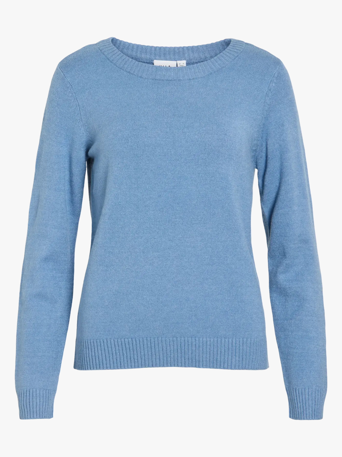 Vila Ril O-Neck Long Sleeve Knit Top Blue Shadow Dark Melange