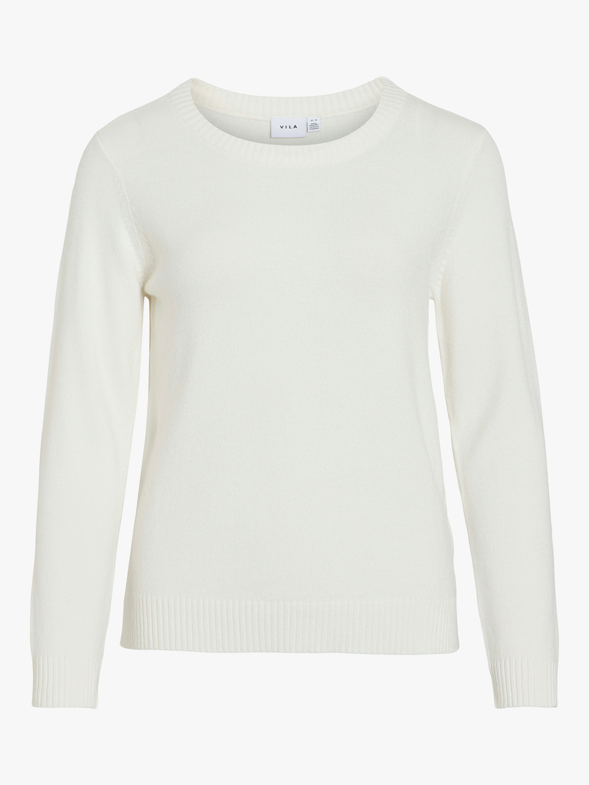 Vila Ril O-Neck Long Sleeve Knit Top White Alyssum