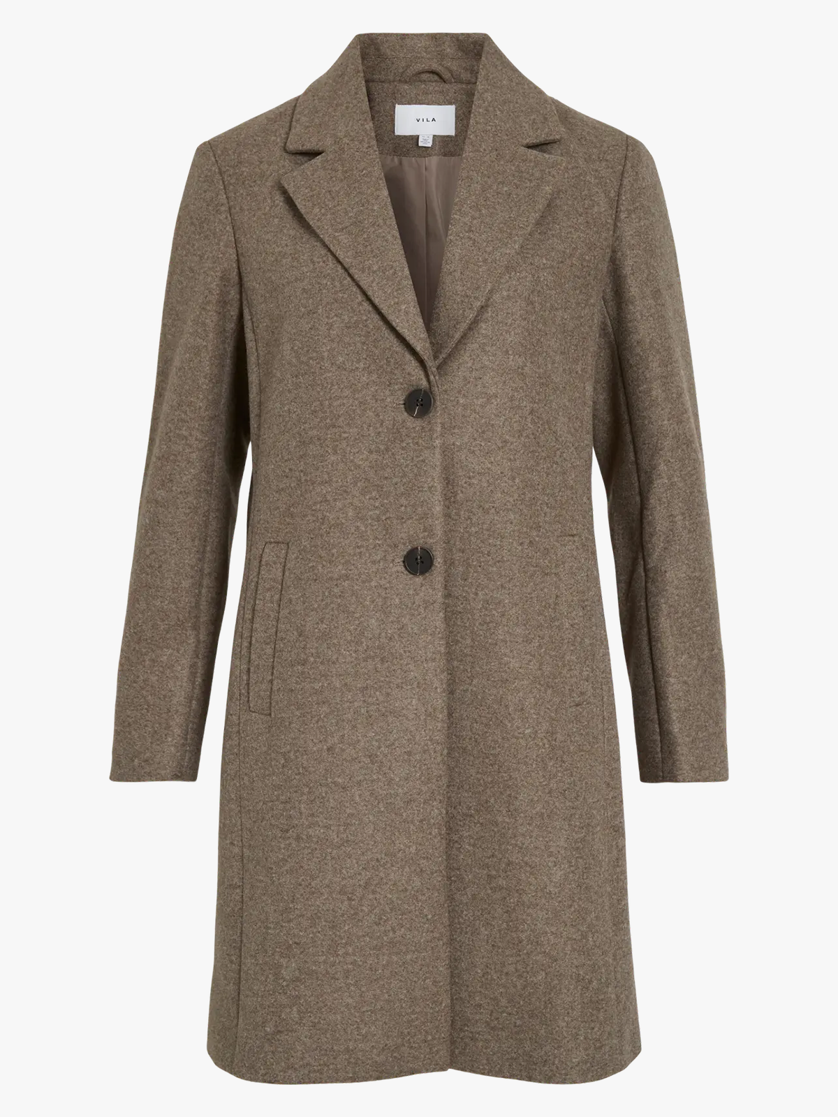 Vila Claudia Button Coat Falcon MELANGE