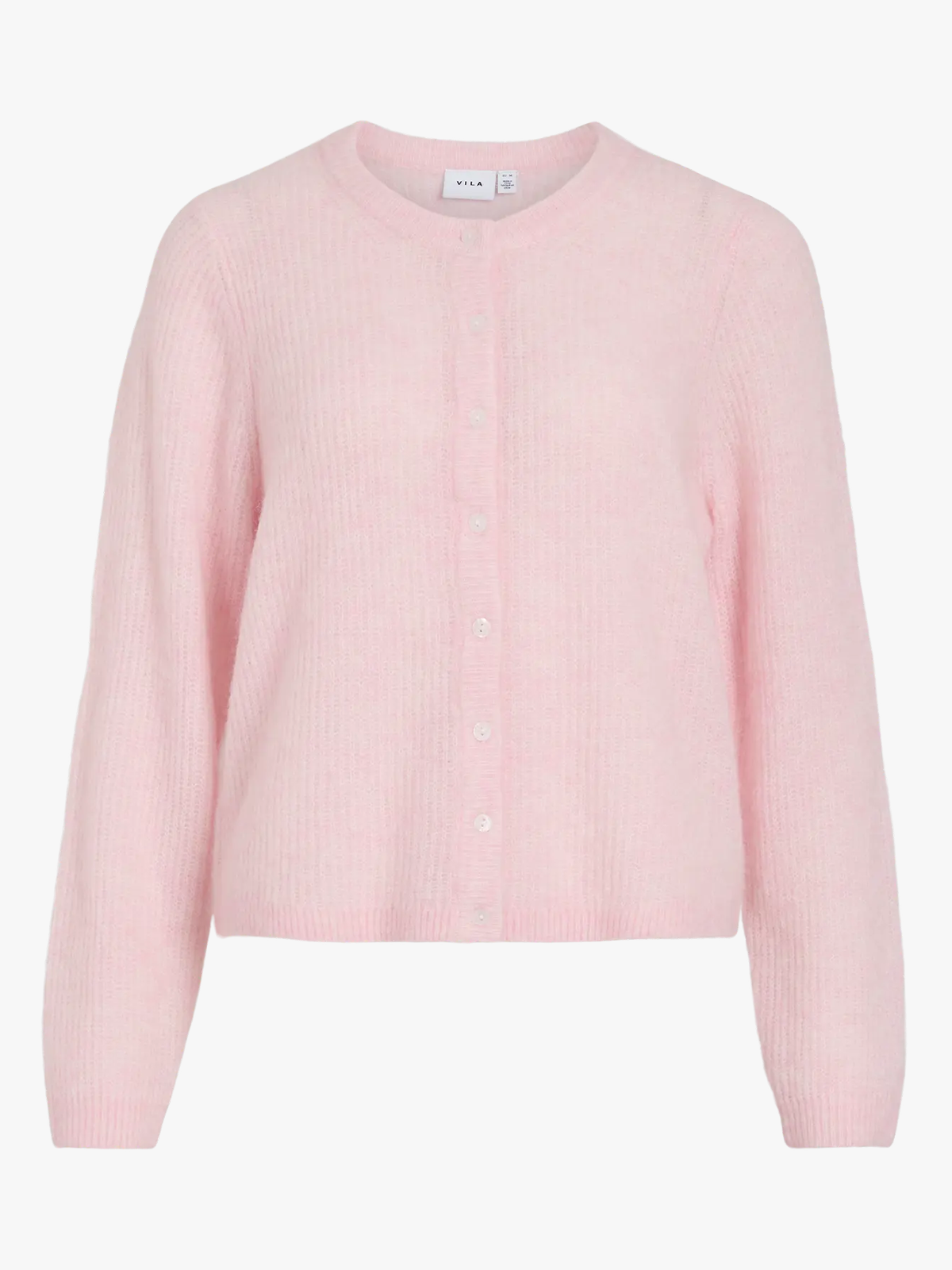 Vila Lory O-Neck Long Sleeve Knit Cardigan Cherry Blossom Melange