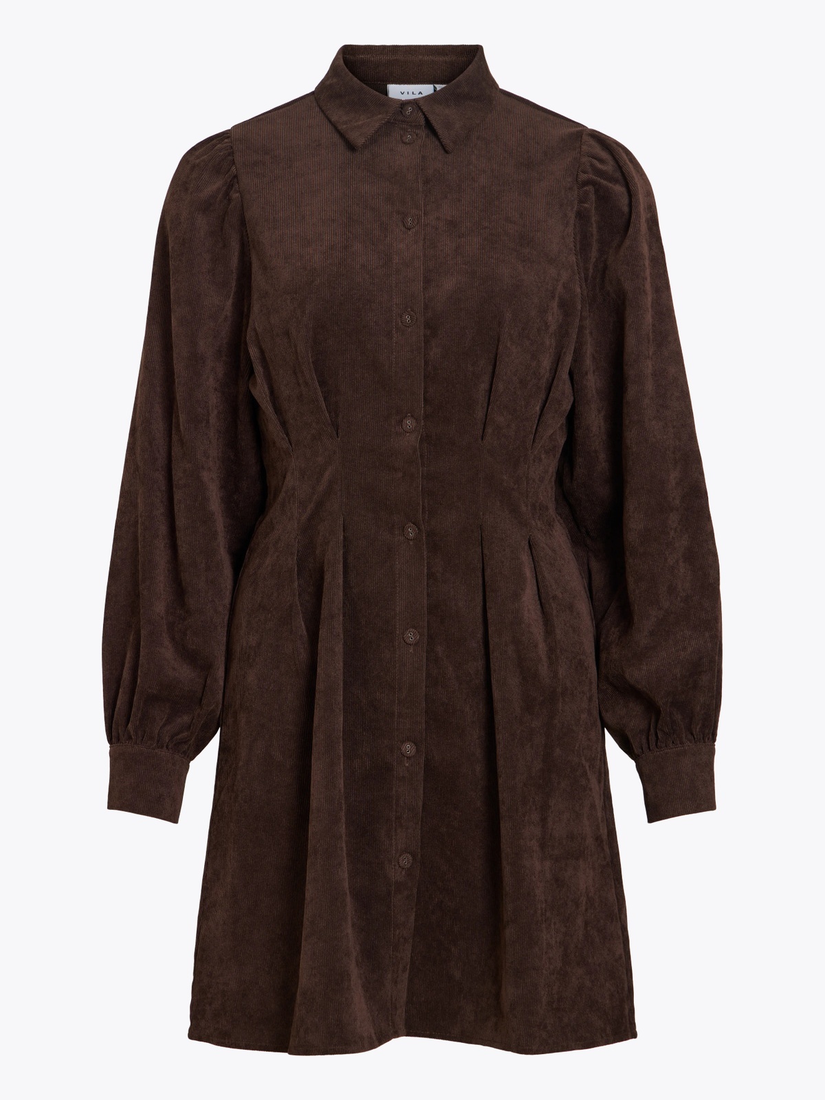 Vila Cordu Long Sleeve Shirt Dress Coffee Bean