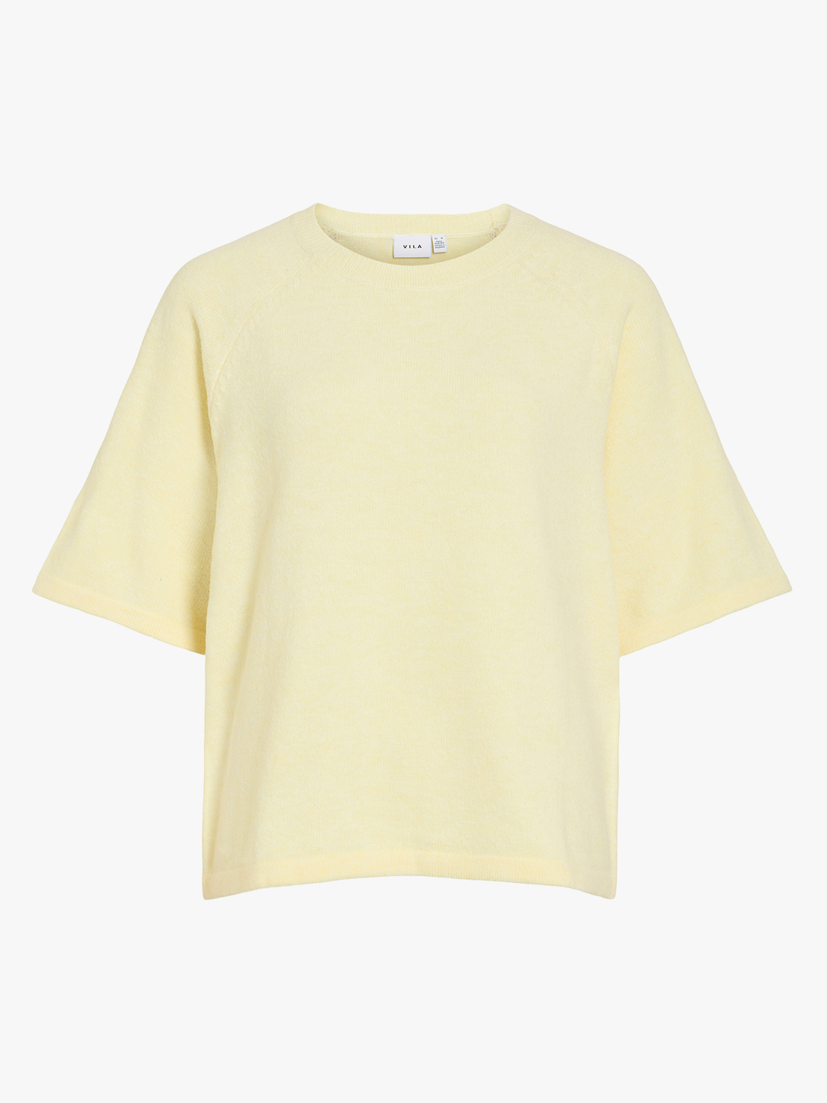 Vila Liga 2/4 O-Neck Knit Top Pastel Yellow