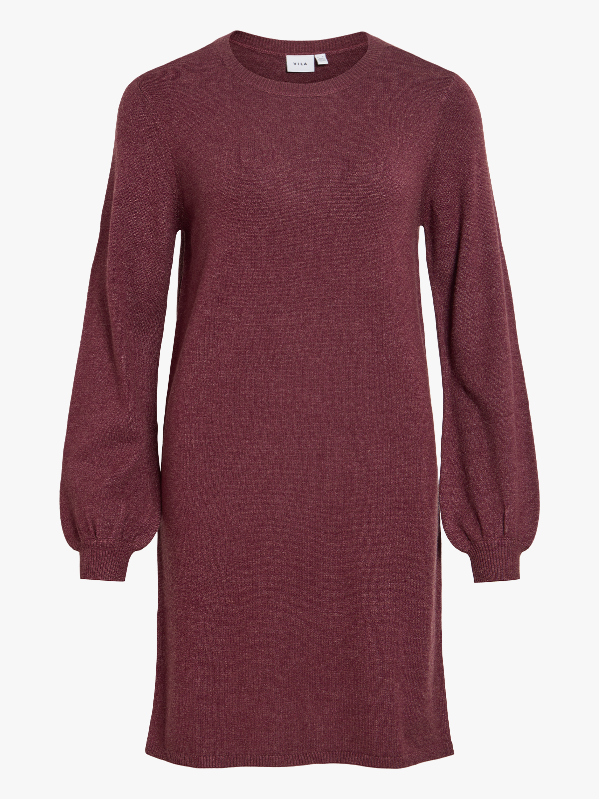 Vila Ril Volume Sleeve Knit Dress Port Royale Dark Melange