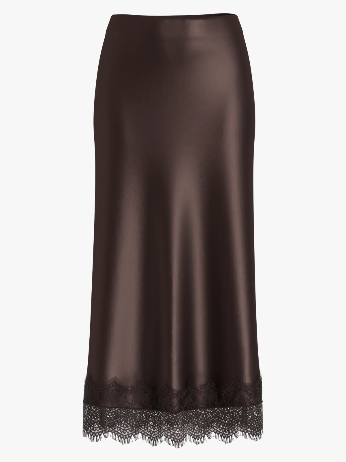 Vila Ellette High Waist Ankle Lace Skirt Coffee Bean