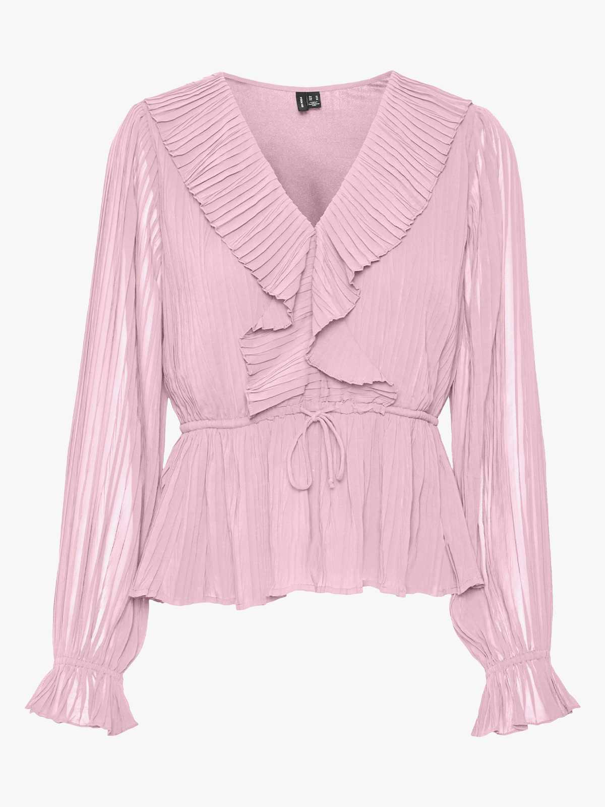 Vero Moda Dora Long Sleeve Frill Pleat Top Pink-A-Boo