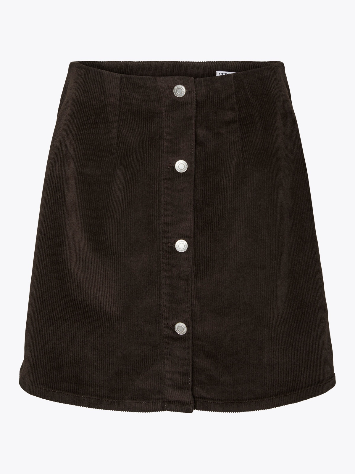 Vero Moda Etta Highrise Short Cord Skater Skirt Chocolate Torte