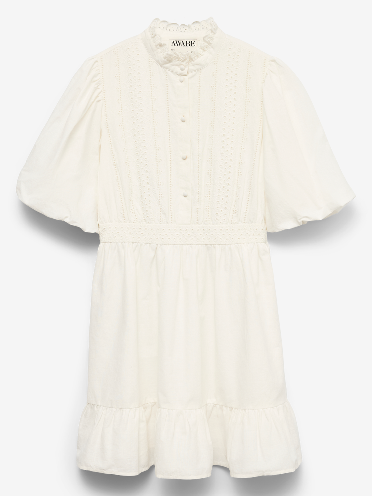 Vero Moda Aware Clover 2/4 High Neck Short Dress Snow White