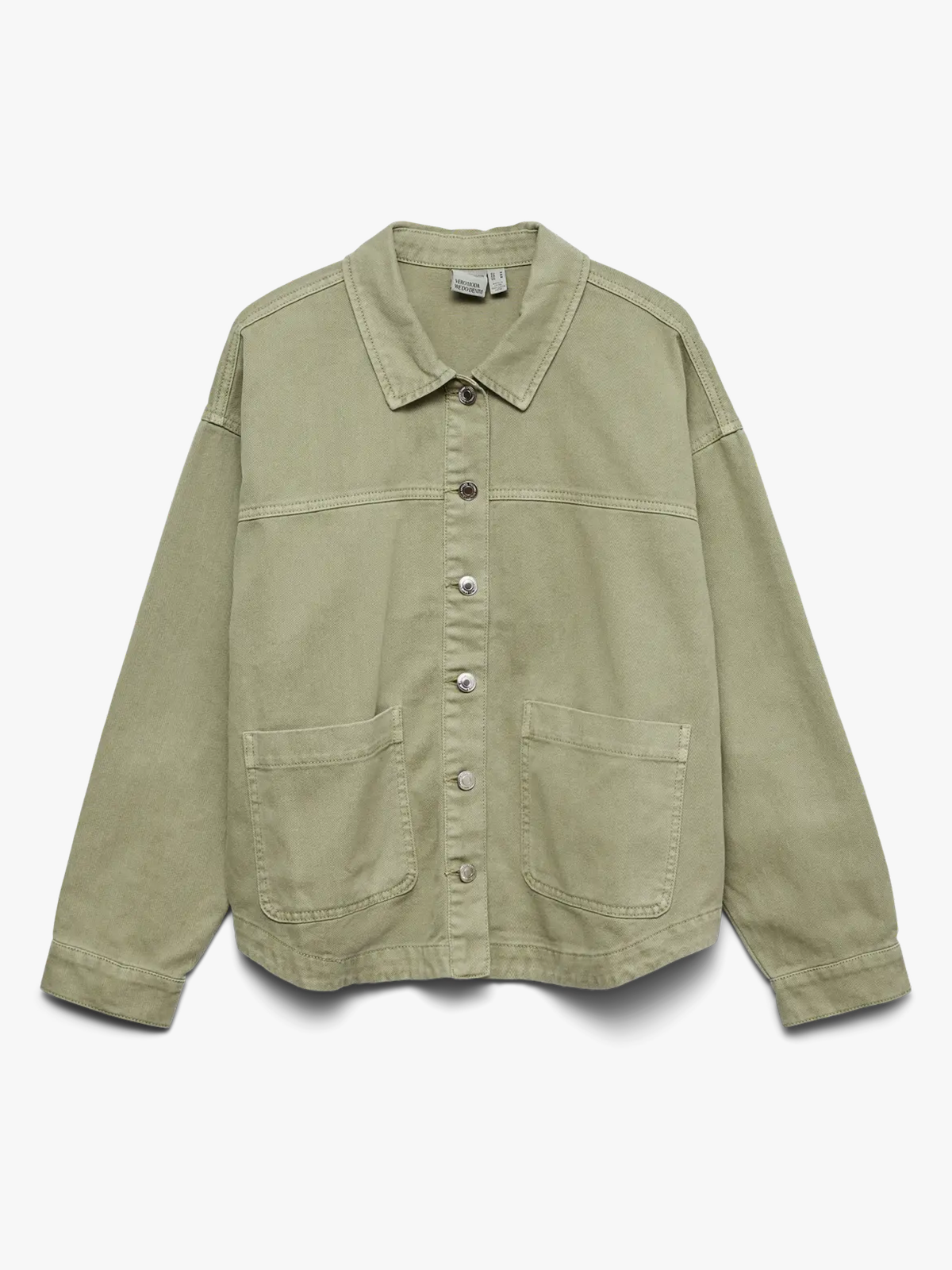 Vero Moda Jamie Long Sleeve Denim Shacket Laurel Wreath Washed