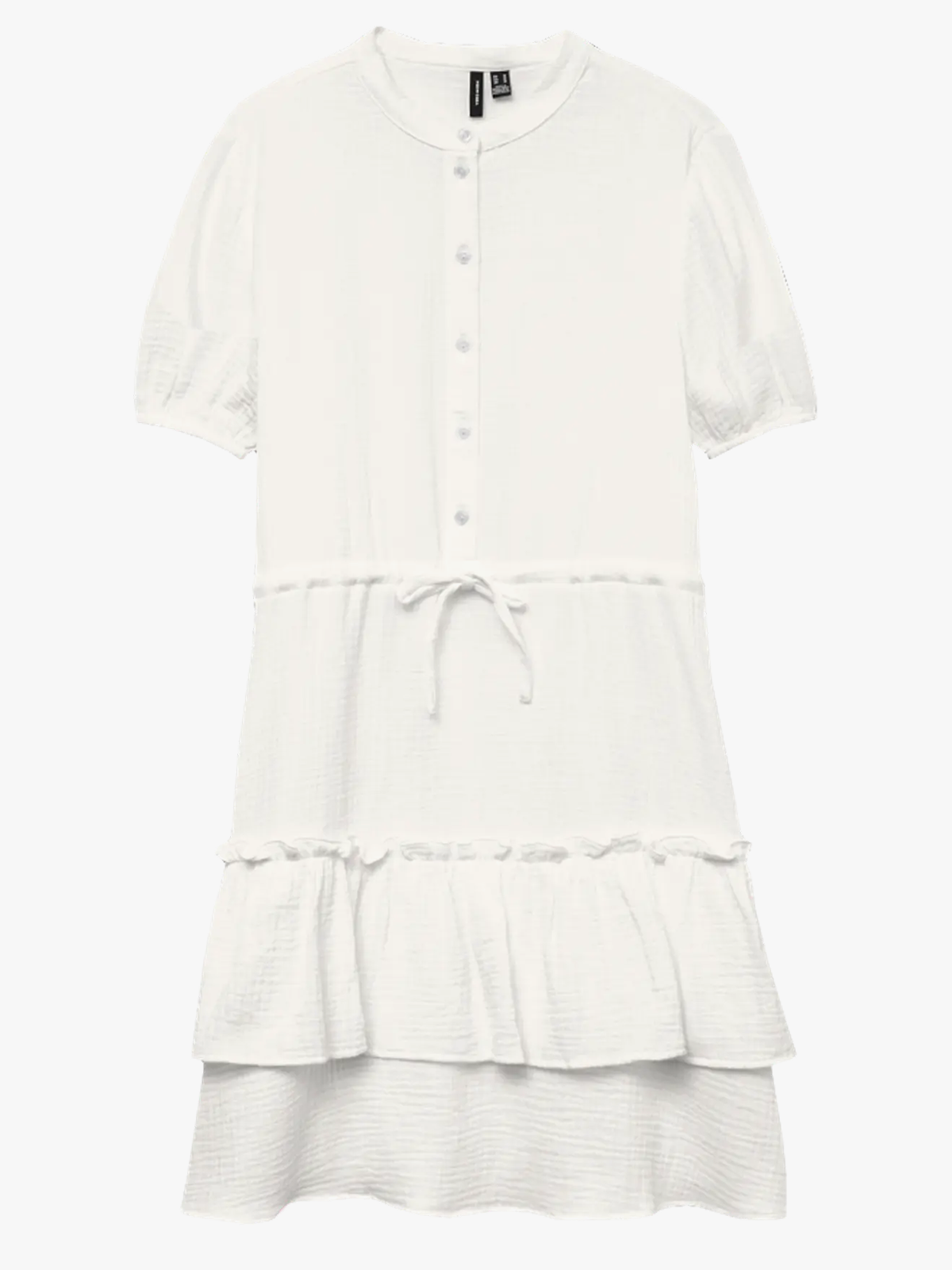 Vero Moda Natti Short Sleeve V-Neck Short Dress Snow White
