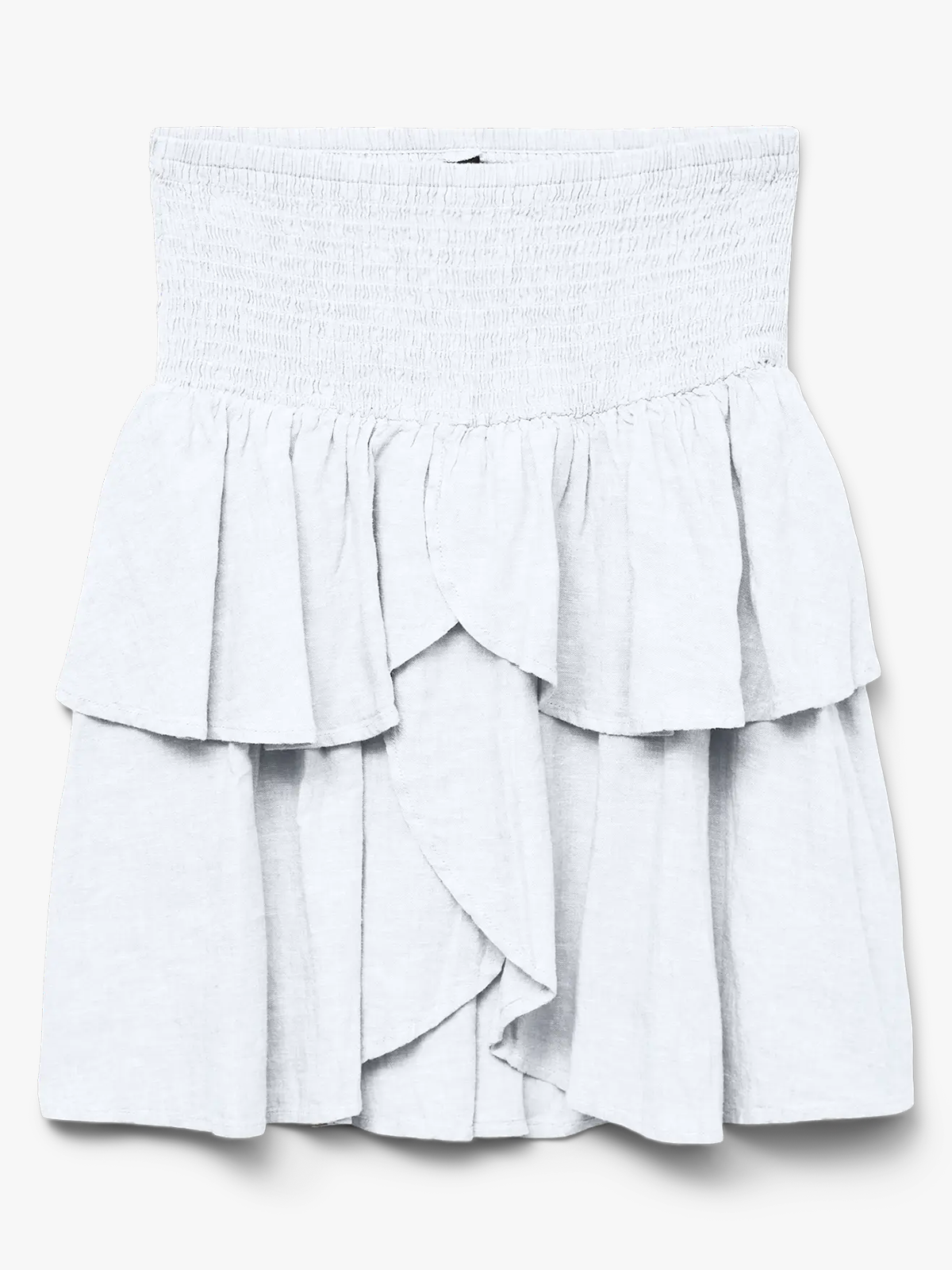 Vero Moda Linn High Waist Detail Short Skirt Bright White