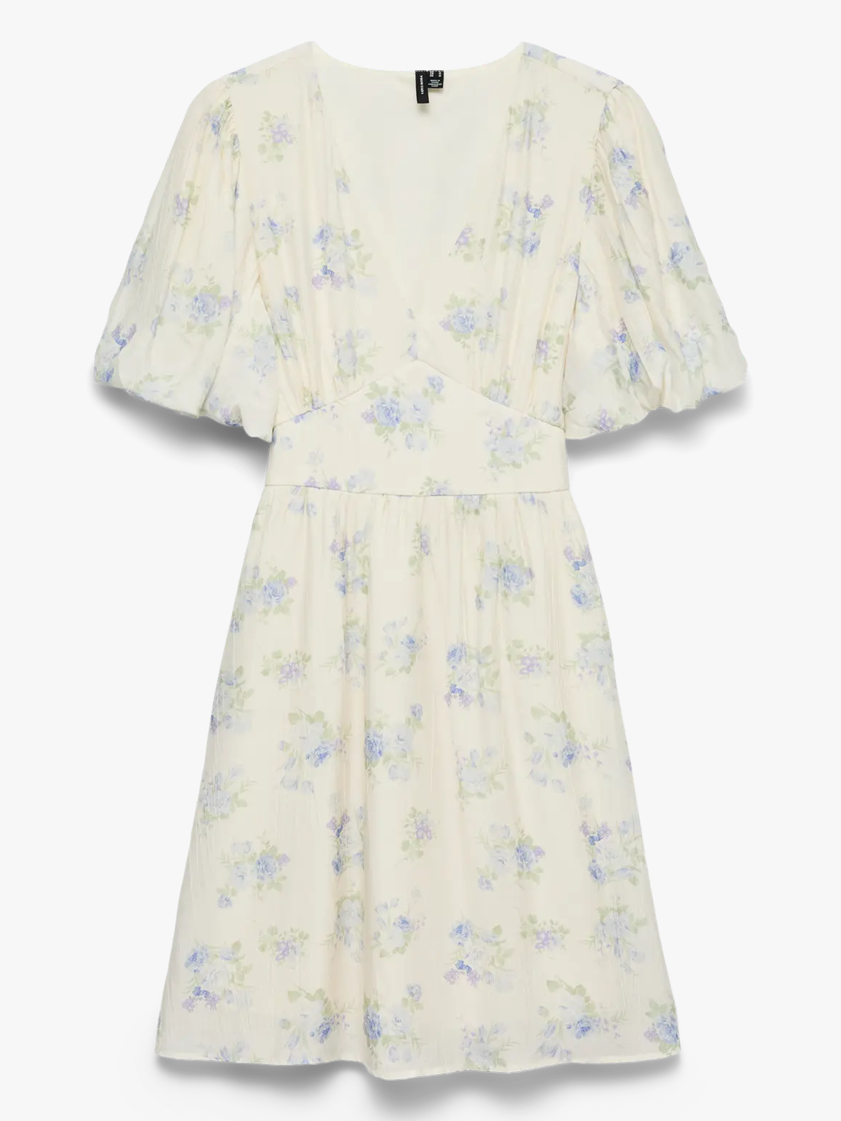 Vero Moda Bella 2/4 V-Neck Short Dress Birch Blue bella flower