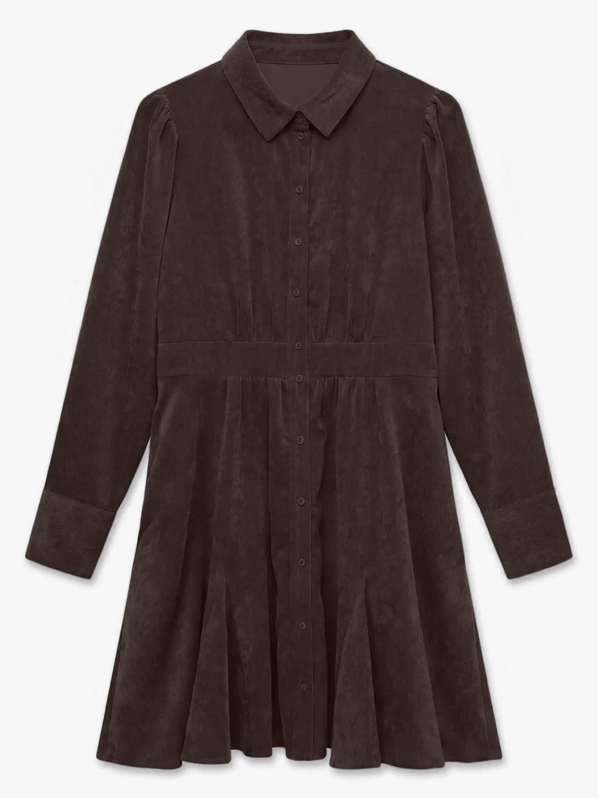 Vero Moda Aware Ane Long Sleeve V-Neck Short Dress Chocolate Torte