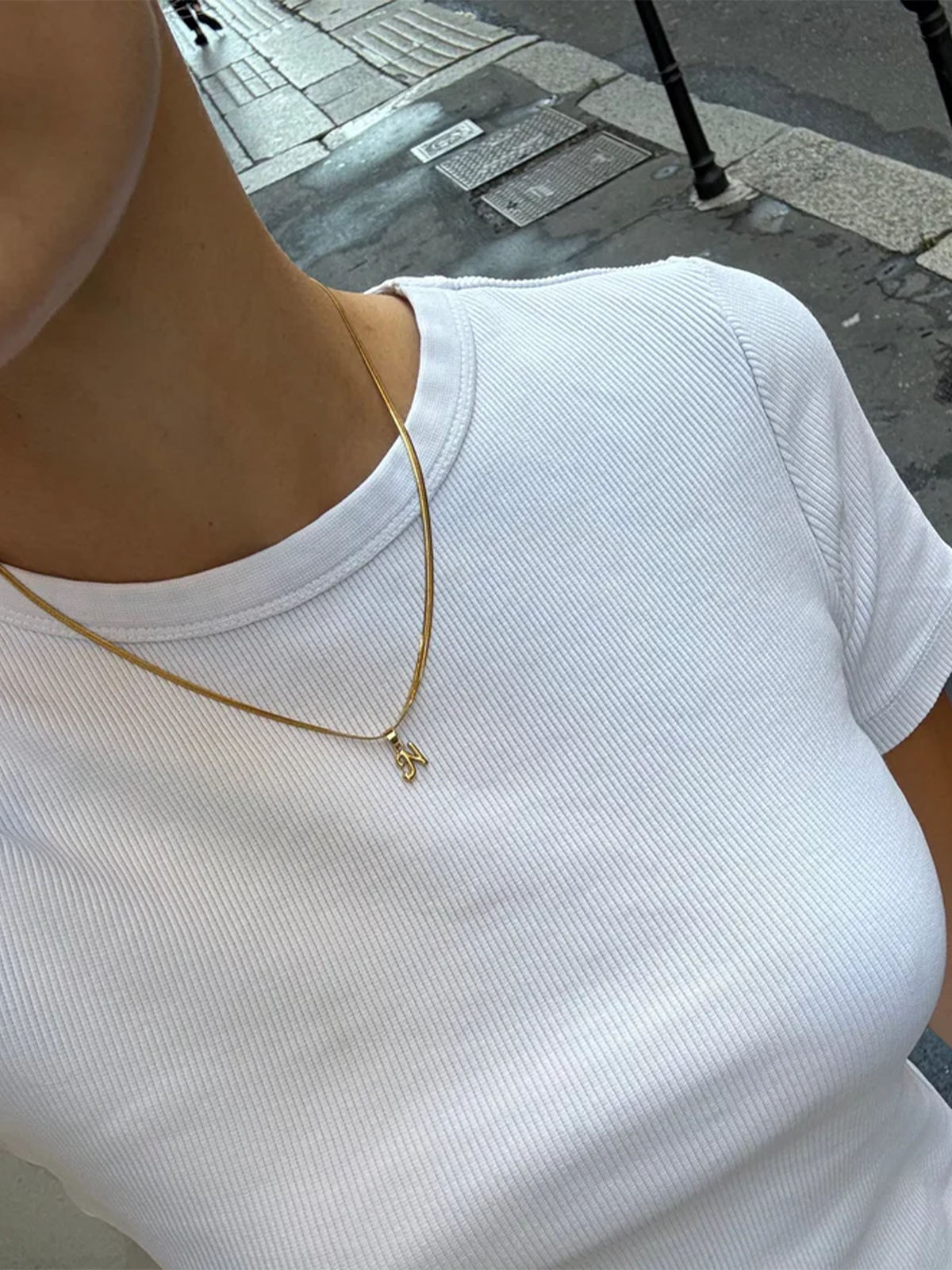 Who Is She Bone Letter Necklace Gold Gold / Bokstav: N