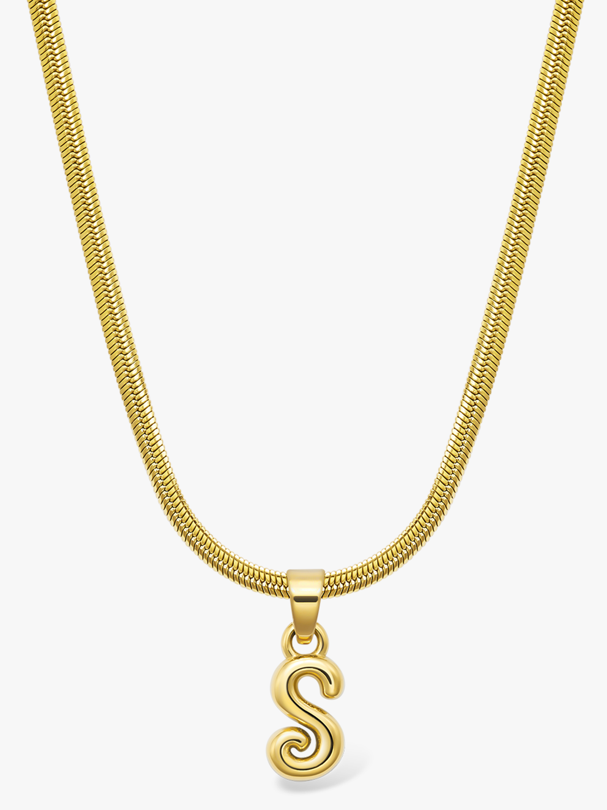 Who Is She Bone Letter Necklace Gold Gold / Bokstav: S