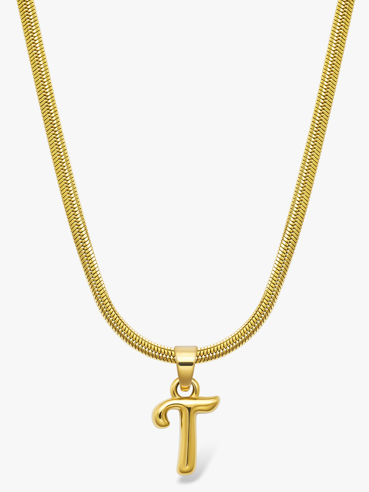 Who Is She Bone Letter Necklace Gold Gold / Bokstav: T