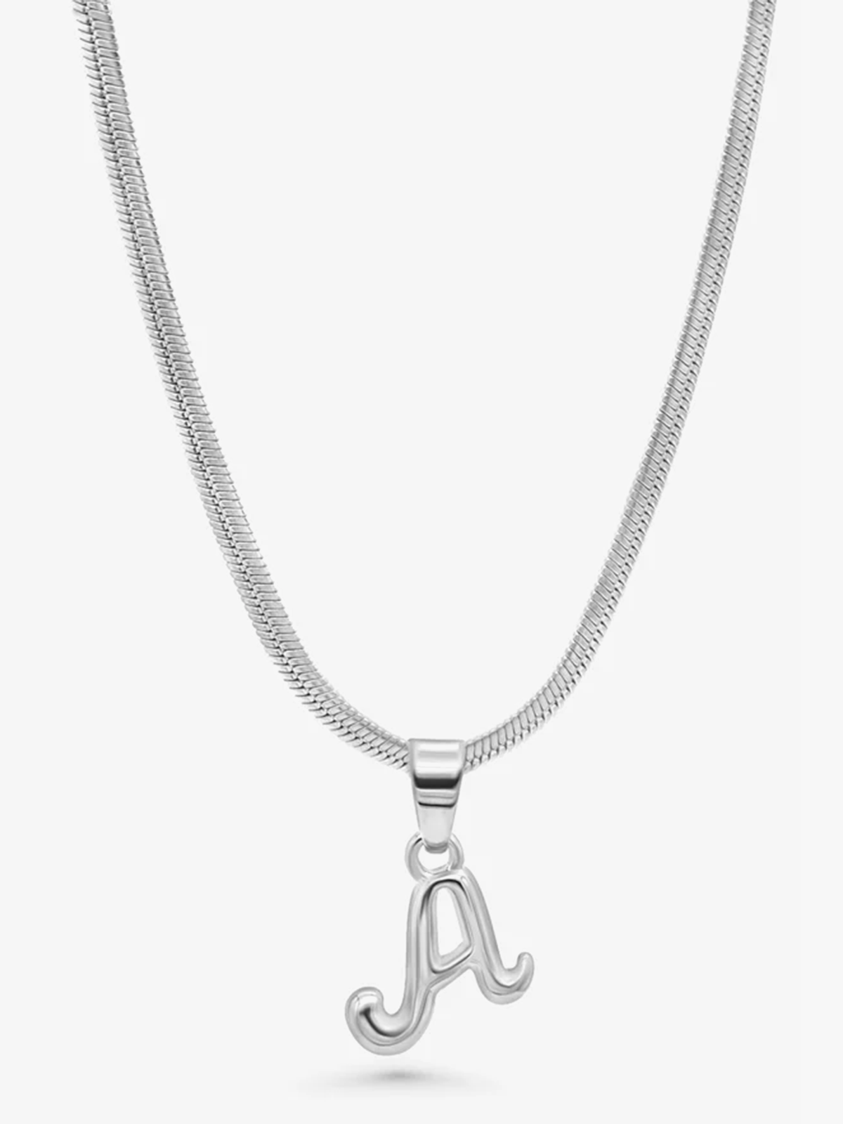 Who Is She Bone Letter Necklace Silver Silver