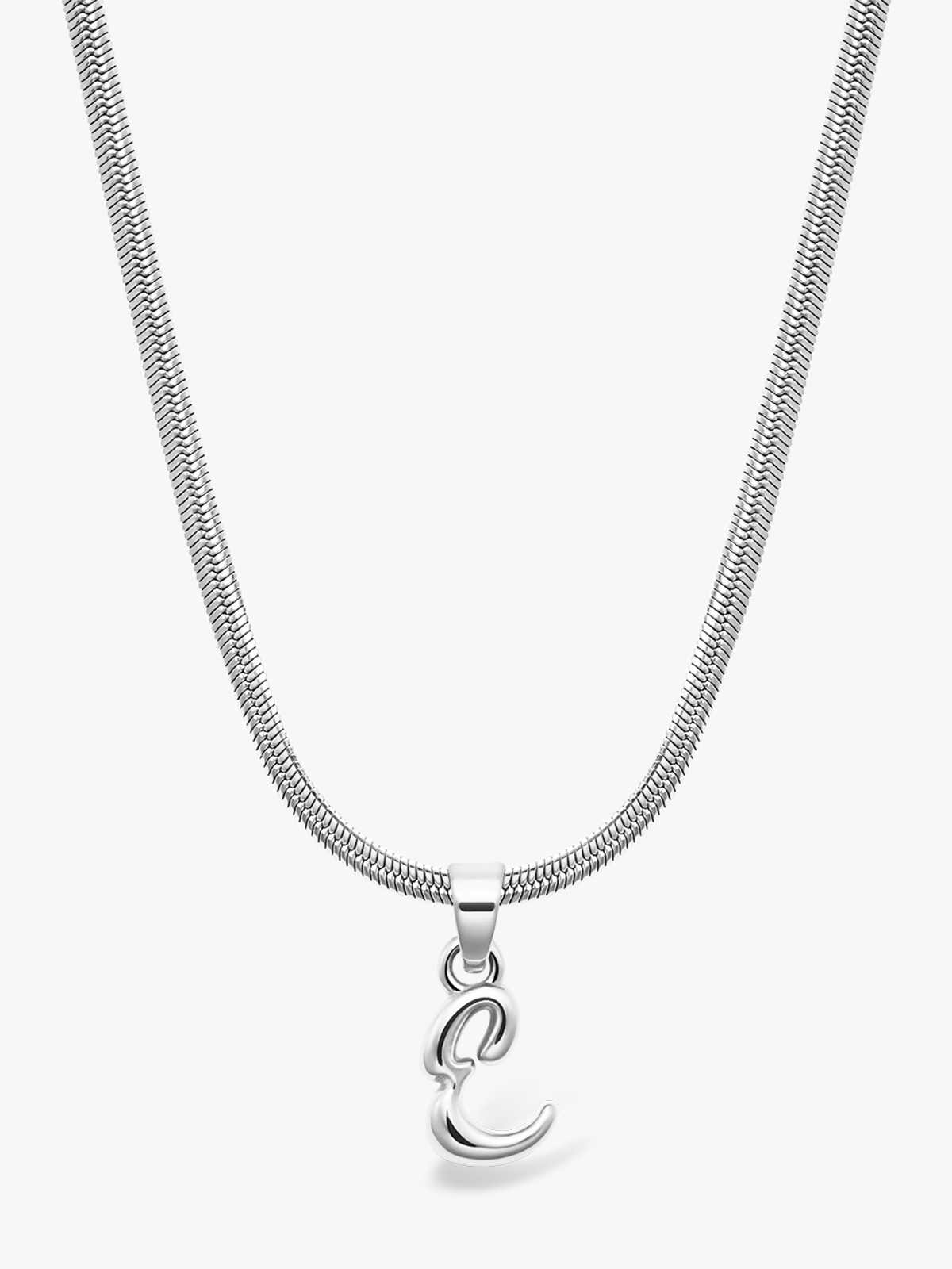 Who Is She Bone Letter Necklace Silver Silver / Bokstav: E