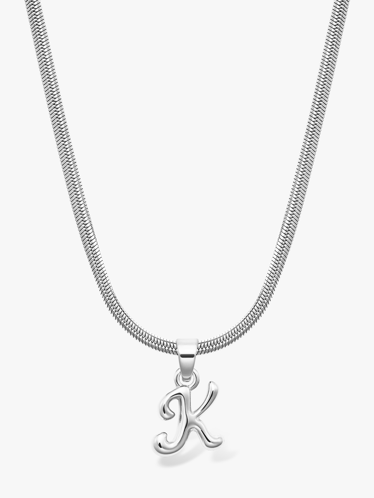 Who Is She Bone Letter Necklace Silver Silver / Bokstav: K