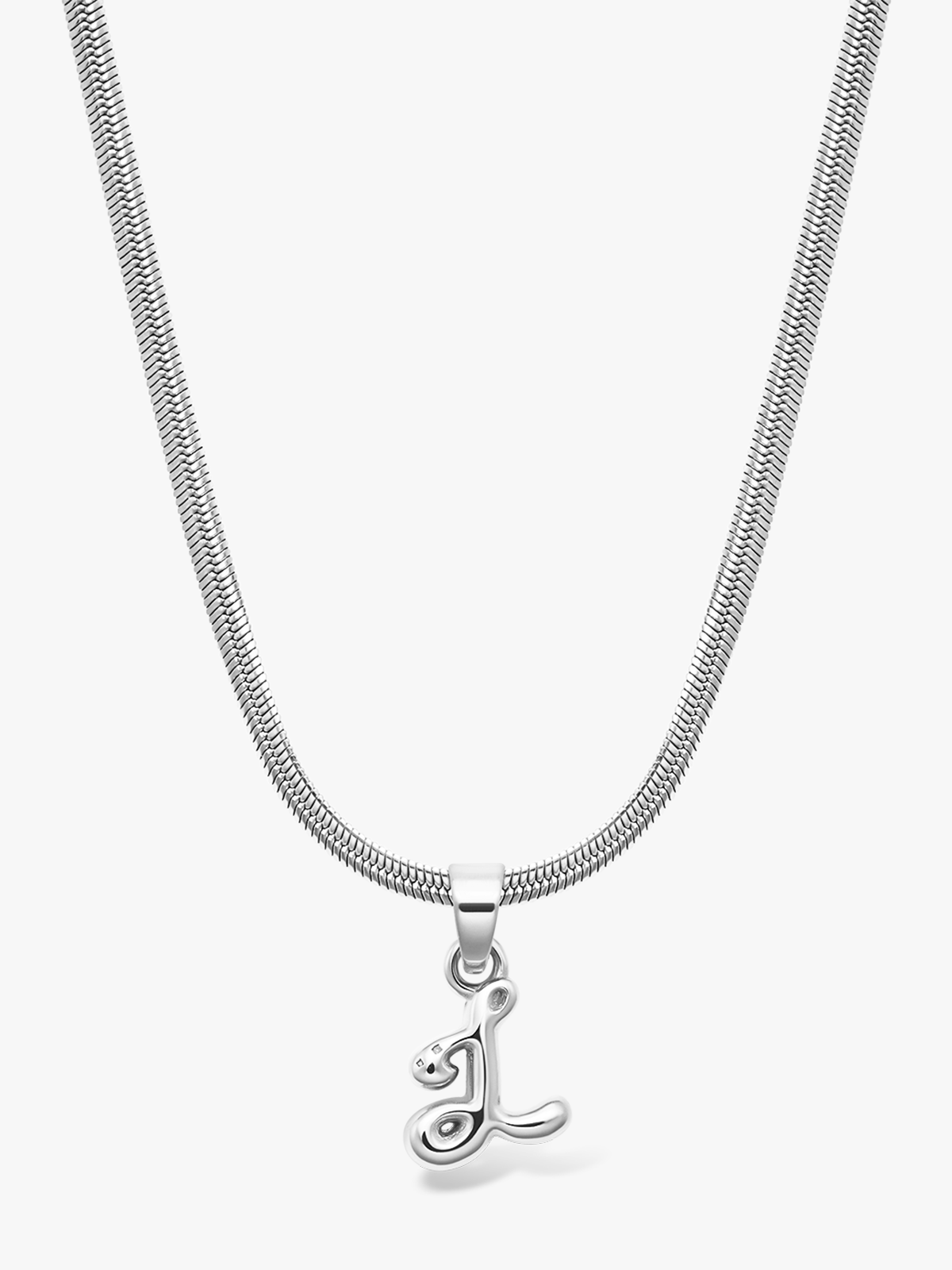 Who Is She Bone Letter Necklace Silver Silver / Bokstav: L