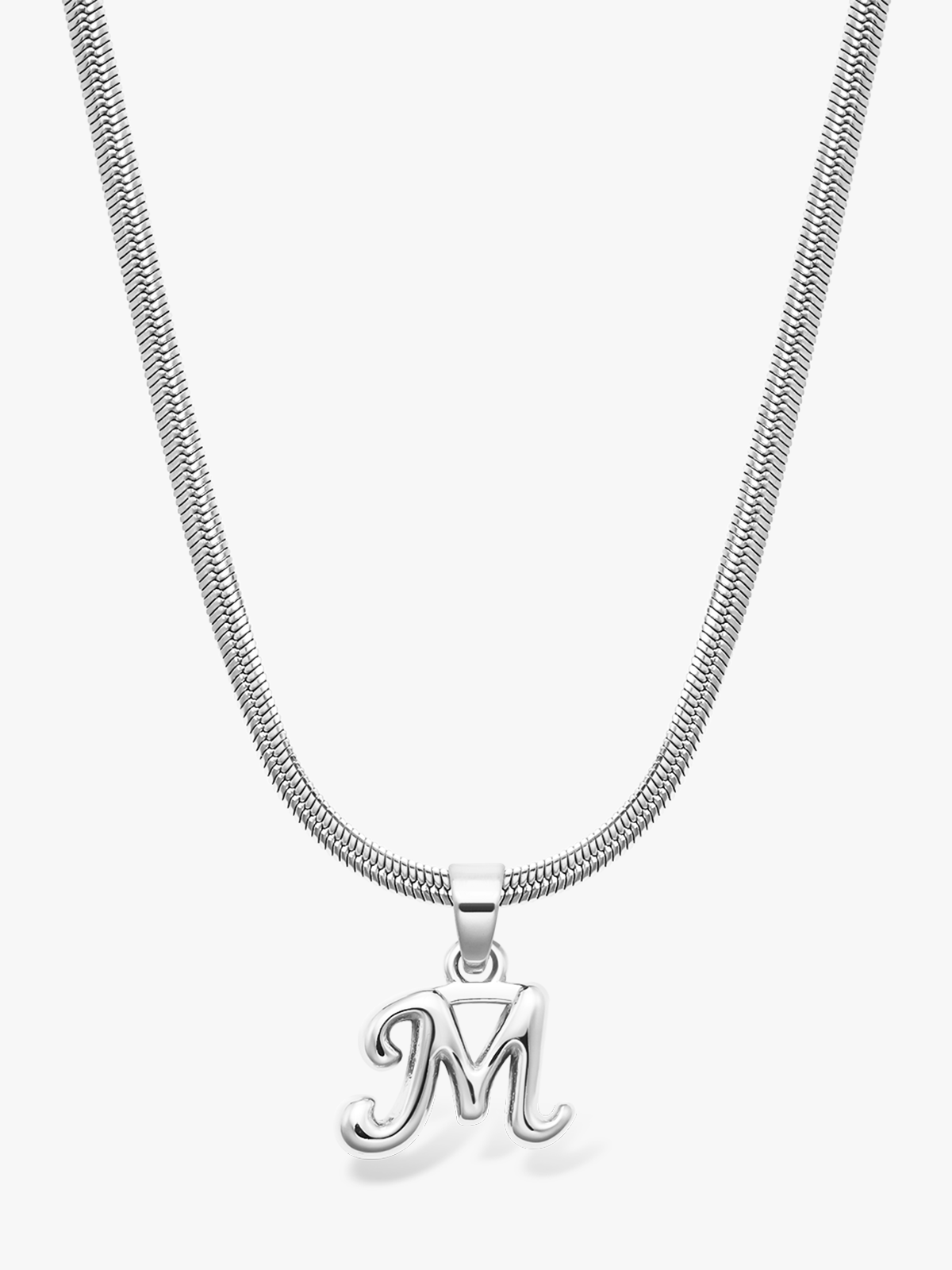 Who Is She Bone Letter Necklace Silver Silver / Bokstav: M