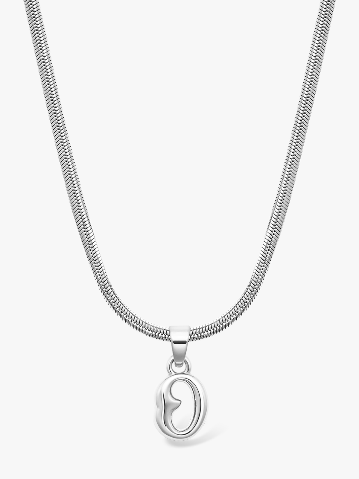 Who Is She Bone Letter Necklace Silver Silver / Bokstav: O