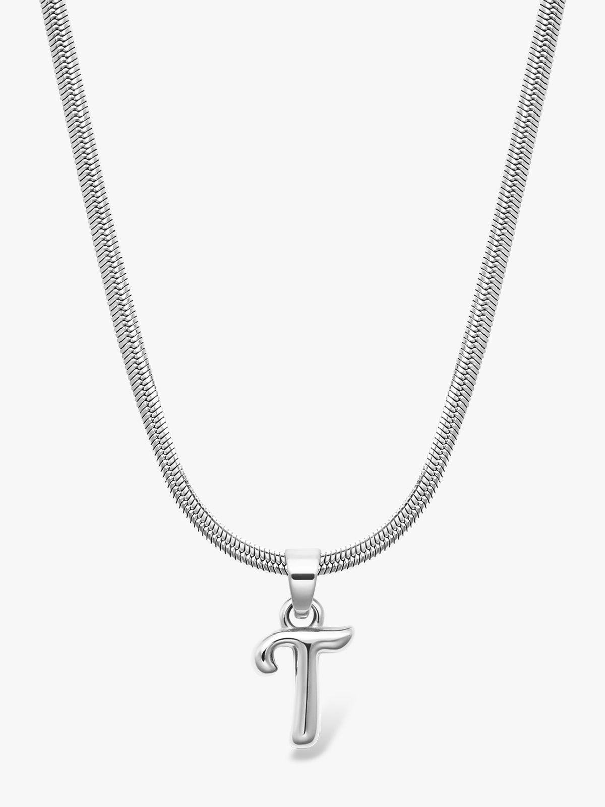 Who Is She Bone Letter Necklace Silver Silver / Bokstav: T