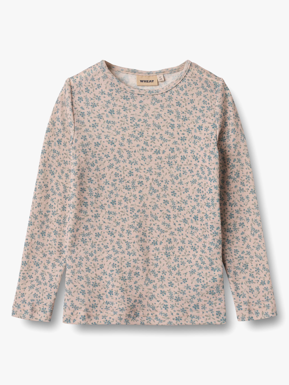 Wheat Wool T-Shirt Long Sleeve Alfie Blue flowers