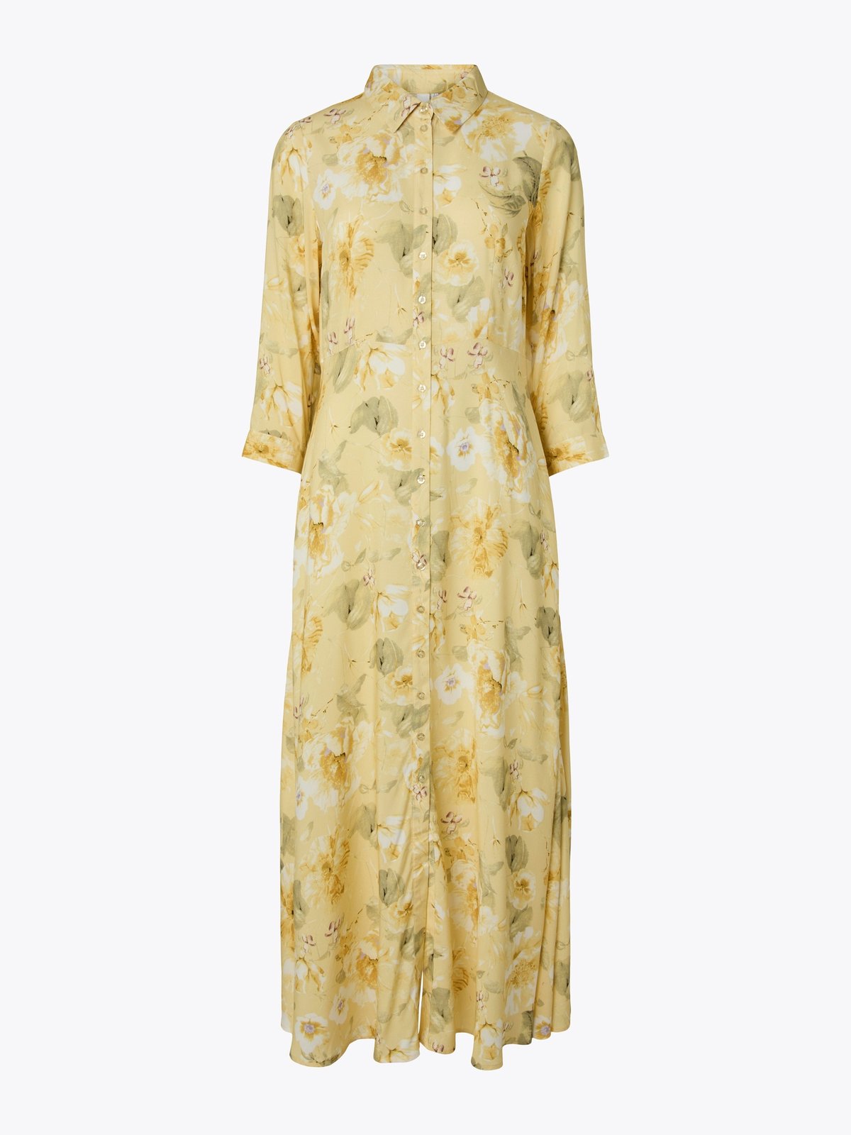 Y.A.S Savanna Long Shirt Dress Pale Banana