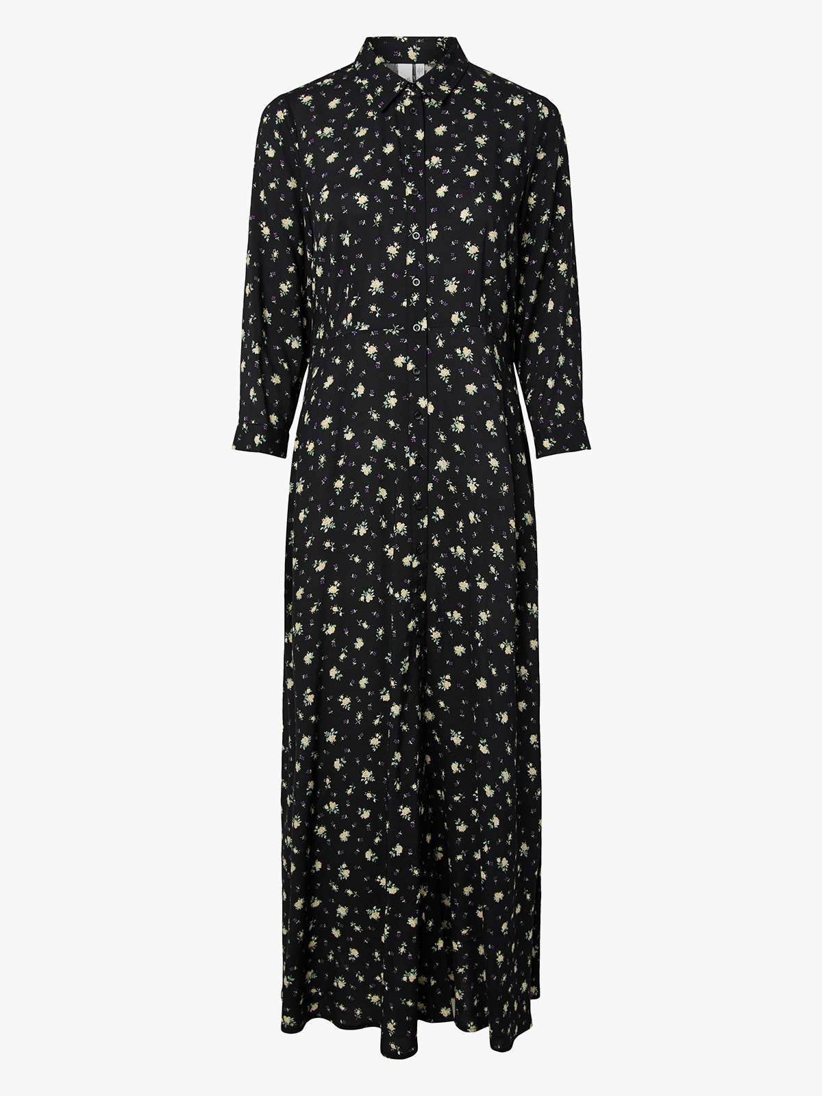 Y.A.S Savanna Long Shirt Dress Black Petia