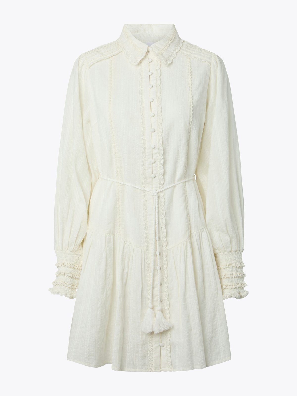 Y.A.S Somellie Long Sleeve Shirt Dress Star White